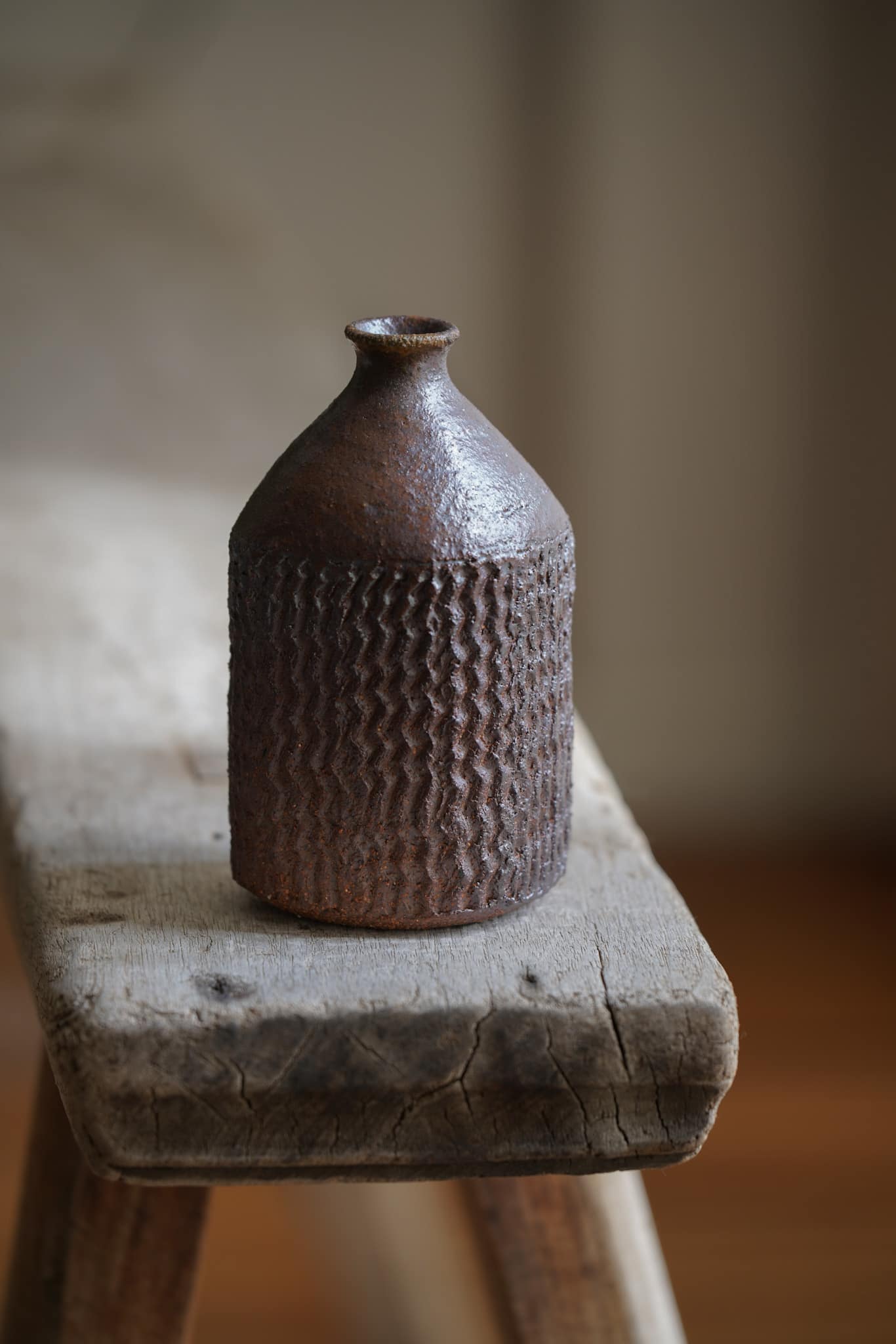 Wood fired collection: vase with texture (#3)