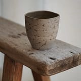 Squarish cup with wildclay decoration (#2)