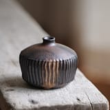 Woodfired collection: wave vase (#2)