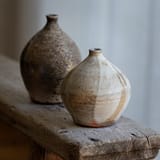 Wood fired collection: shino and ash glaze vase