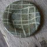 Wood fired collection: small dish with square pattern