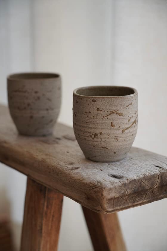 Squarish cup with wildclay decoration (#1) - Image 2
