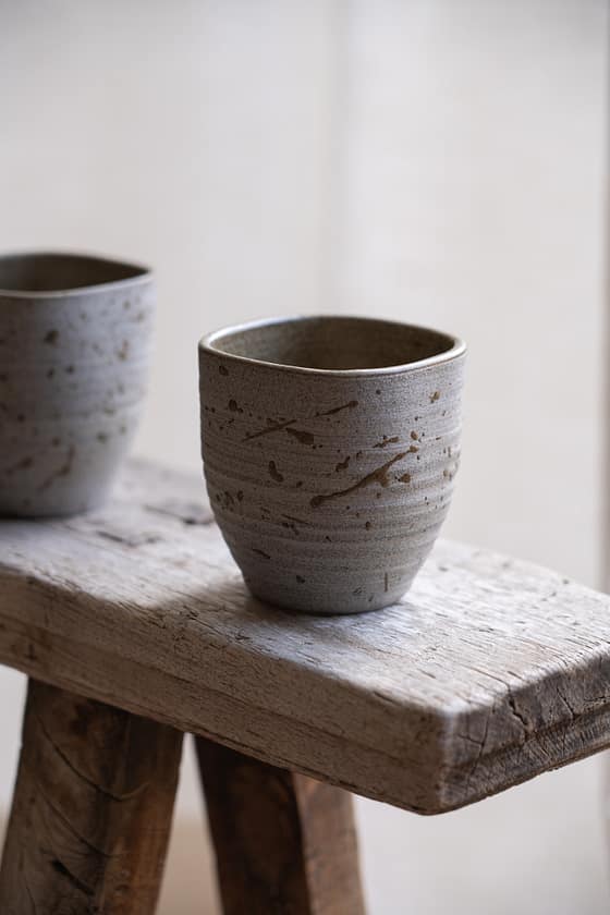 Squarish cup with wildclay decoration (#1) - Image 5