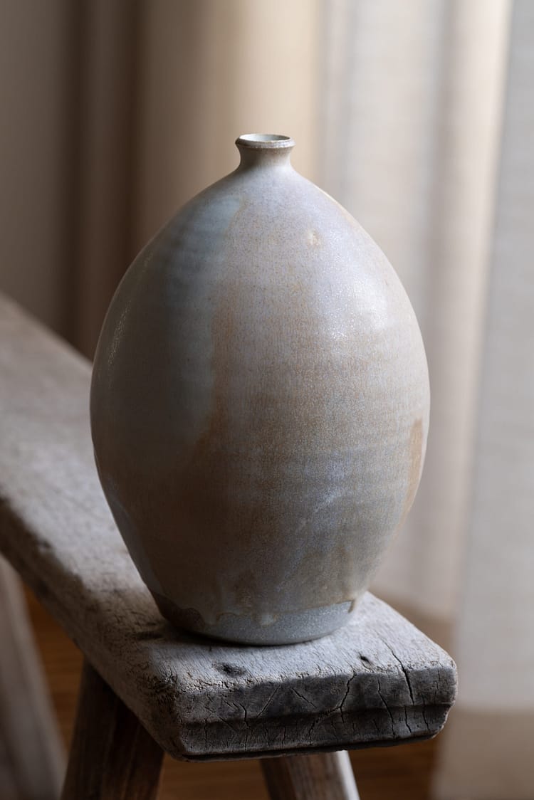Woodfired collection: round woodfired vase